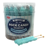 Espeez Light Blue Cotton Candy Rock Candy On a Stick Jar 36 ct 6.5 "