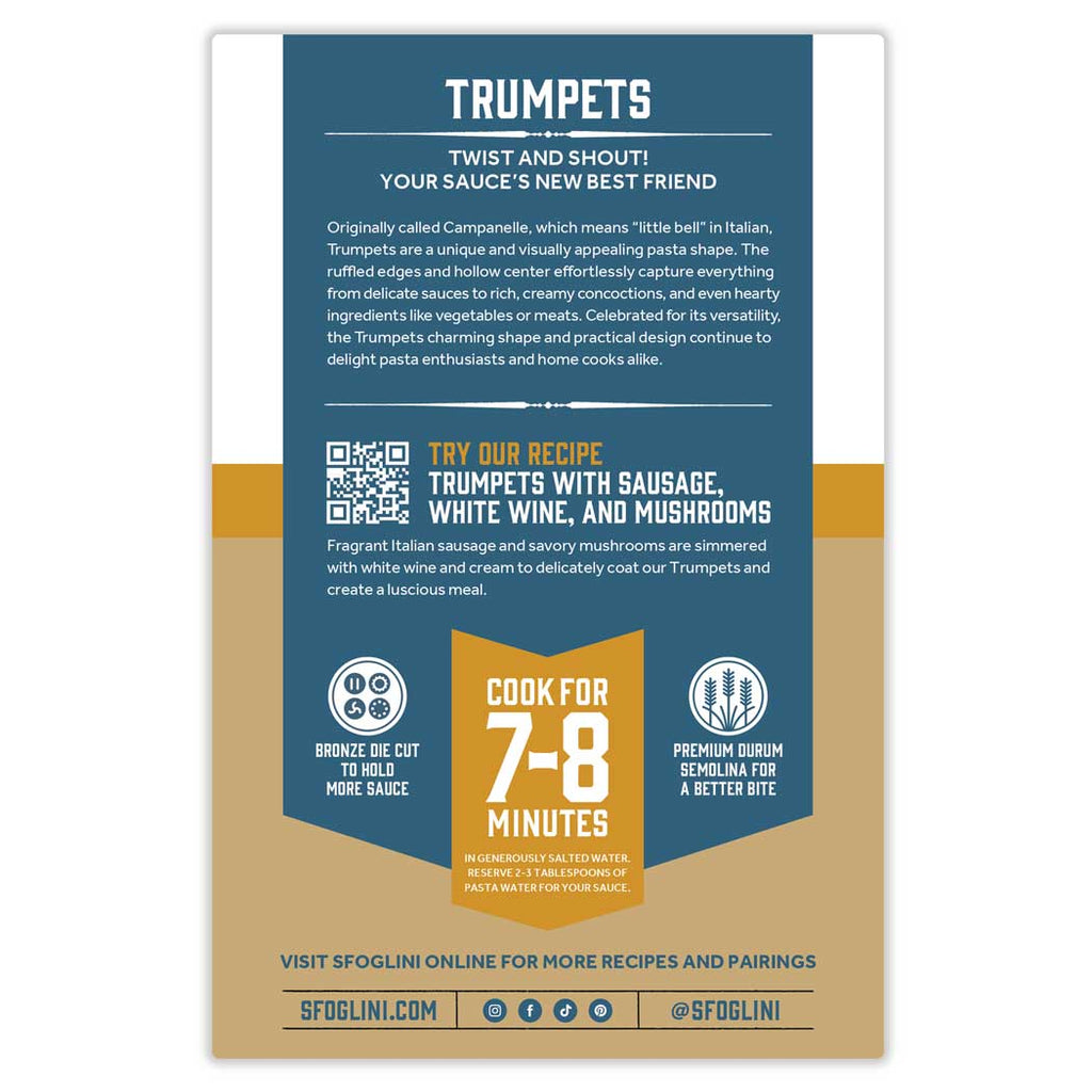 Trumpets, Organic Durum Semolina Pasta